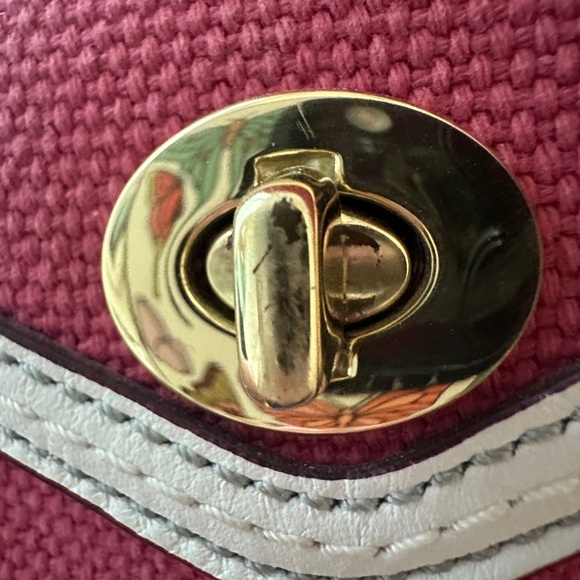 Vintage Coach Gallery Pocket Satchel Bag - Pink & White - Picture 9 of 16